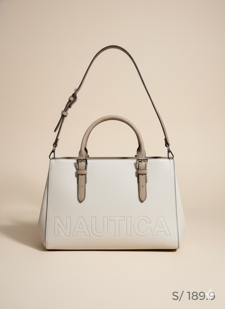 cartera crema Nautica
