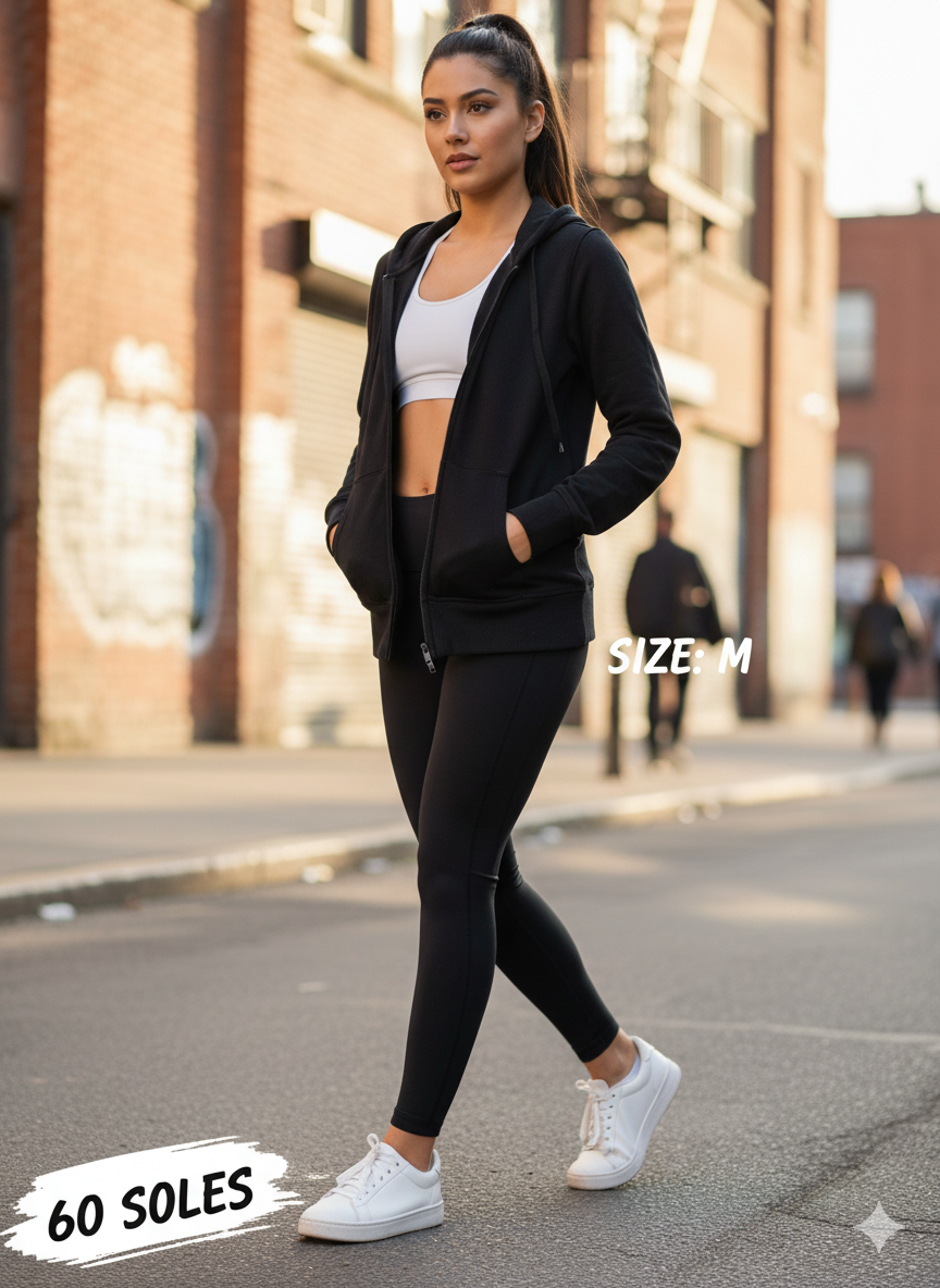 Casaca de mujer sport negra talla M