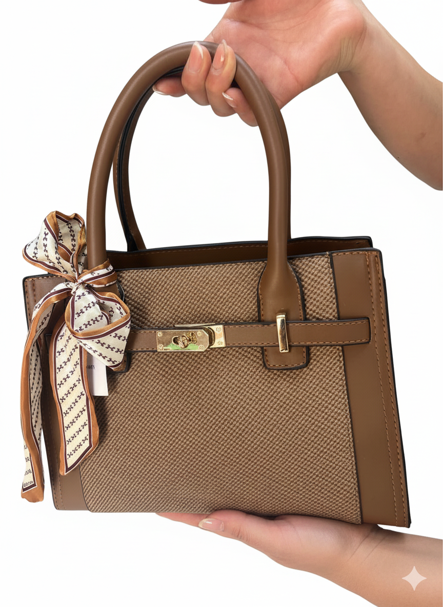 Cartera Elegante con Lazo - marrón