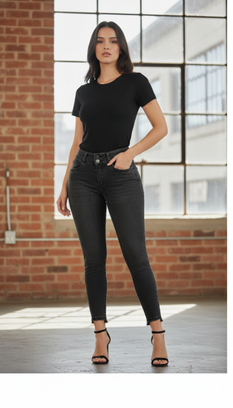 Pantalón Stretch Plomo Oscuro – Fit Ajustado